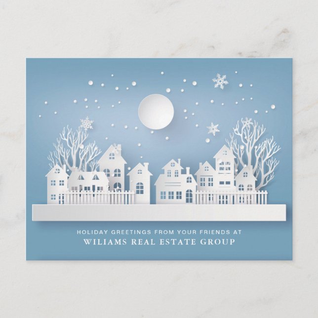 Carte Postale Composition de Noël coupée en papier Salaire d'ent (Devant)