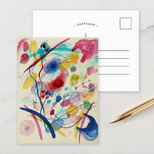Carte Postale Composition en rouge bleu vert jaune   Kandinsky