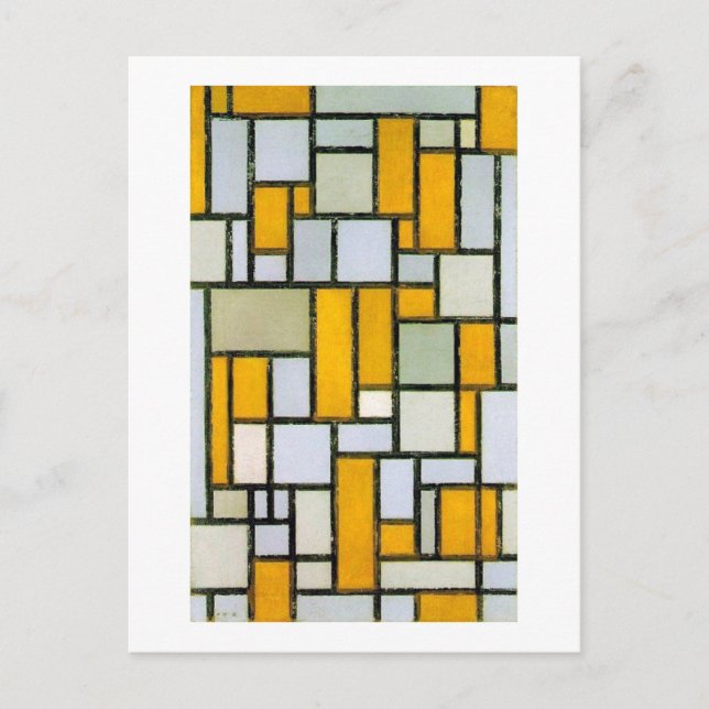 Carte Postale Composition Jaune et Gris, Mondrian (Devant)