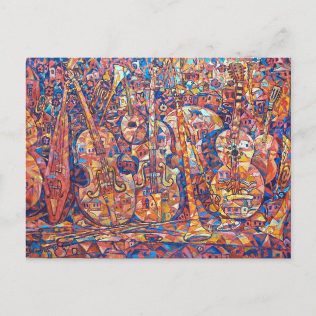 Carte Postale Composition with musical instruments Postcard (Devant)
