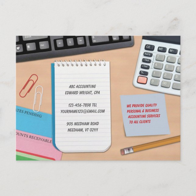 Carte postale comptable (Devant)