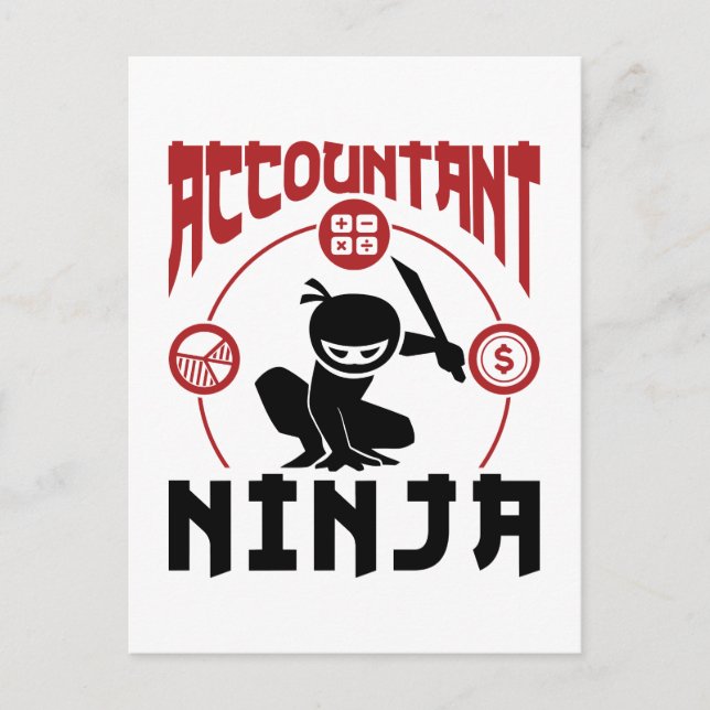Carte Postale Comptable Ninja Comptabilité CPA (Devant)