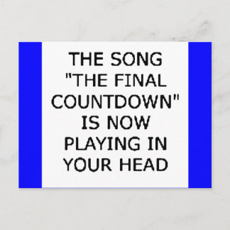 Carte Postale compte à rebours final de la chanson maintenant jo