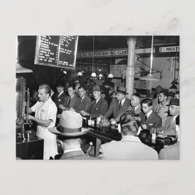 Carte Postale Comptoir-repas de Pete, 1950 (Devant)