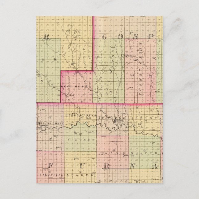 Carte Postale Comté de Cuming, Nebraska (Devant)