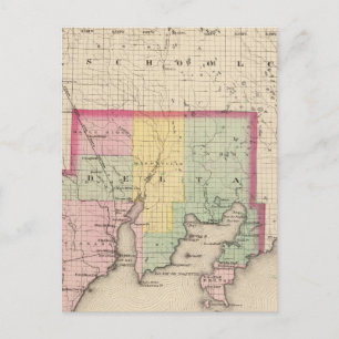 Carte Postale Comté de Delta Michigan