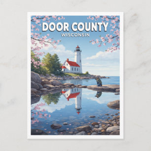 Carte Postale Comté de Door, Wisconsin — Phare de l'île Cana