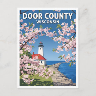 Carte Postale Comté de Door, Wisconsin — Phare de l'île de Cana