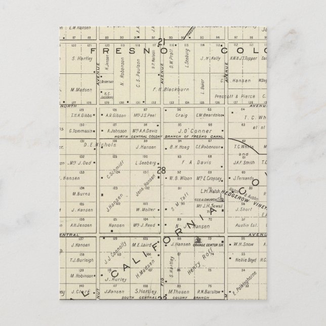 Carte Postale Comté de Fresno, Californie (Devant)