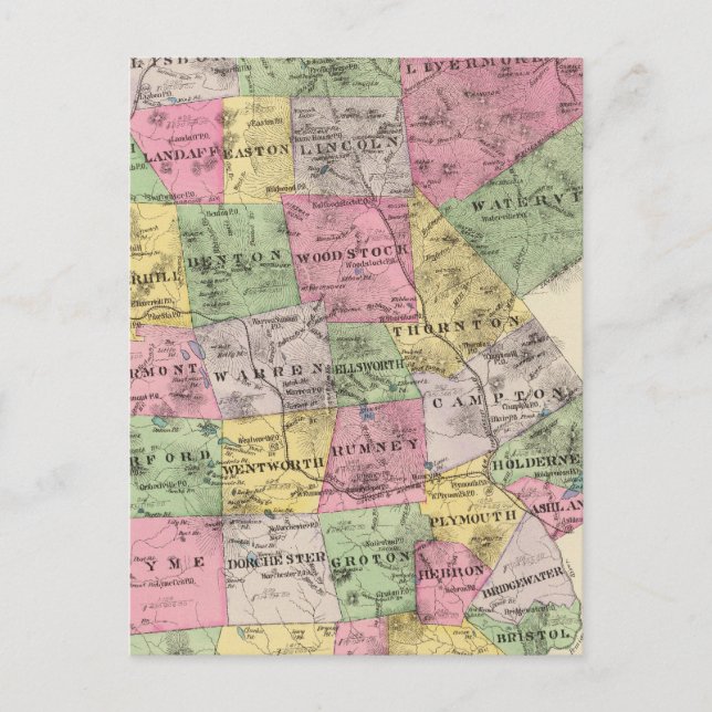 Carte Postale Comté de Grafton, NH (Devant)