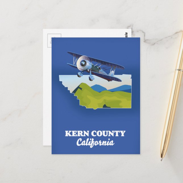 Carte Postale Comté de Kern Californie (Devant/Arrière en situation)