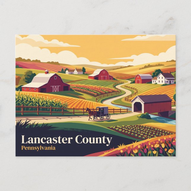 Carte Postale Comté de Lancaster Pennsylvanie (Devant)
