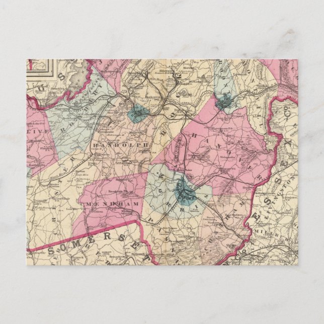 Carte Postale Comté de Morris, NJ (Devant)