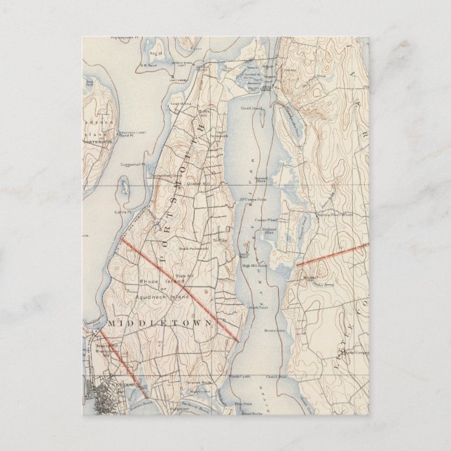 Carte Postale Comté de Newport, Rhode Island (Devant)