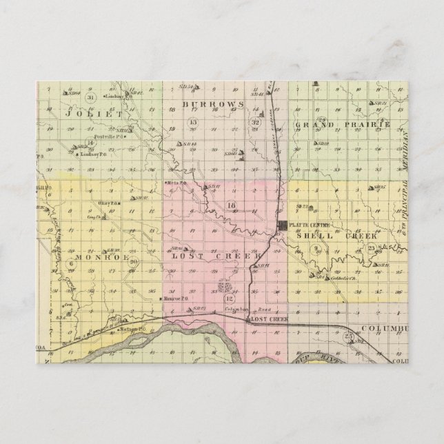 Carte Postale Comté de Platte, Nebraska (Devant)
