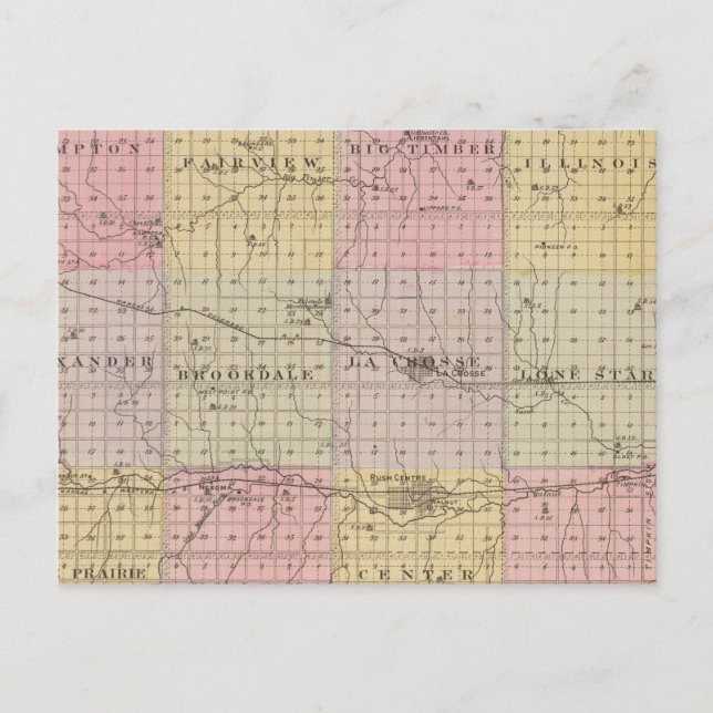 Carte Postale Comté de Rush, Kansas (Devant)
