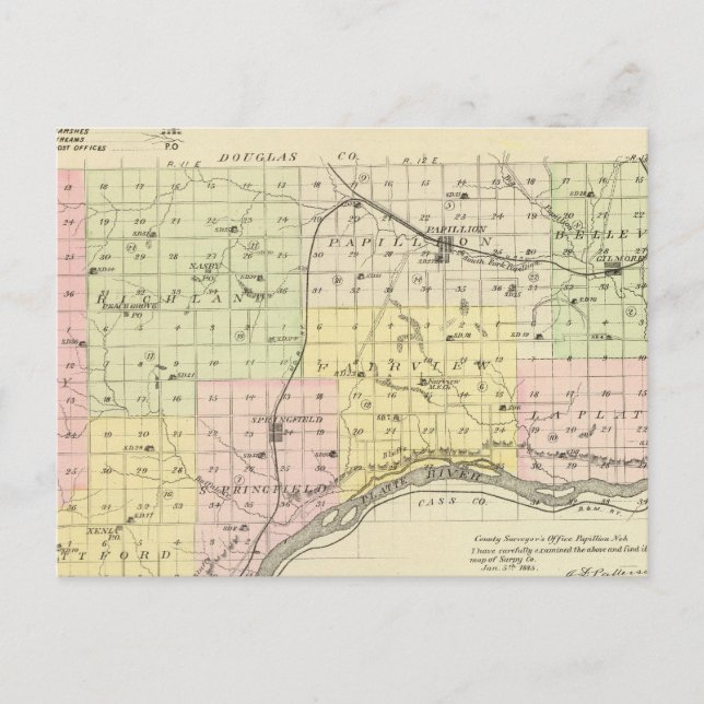 Carte Postale Comté de Sarpy, Nebraska (Devant)