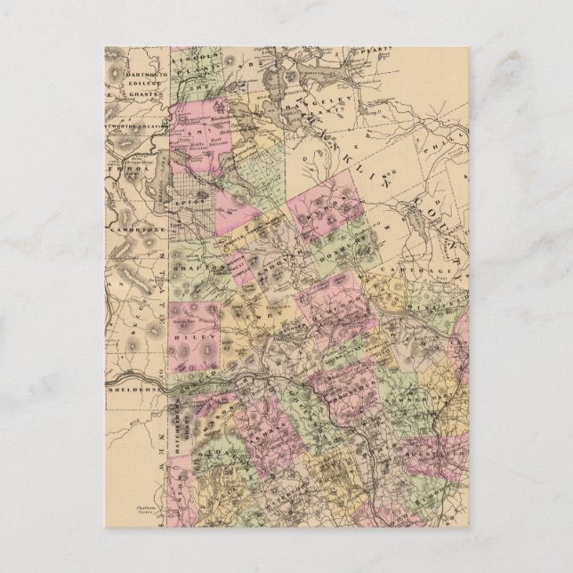 Carte Postale Comté d'Oxford, Maine (Devant)