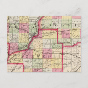 Carte Postale Comtés de Peoria, Woodford, Tazewell