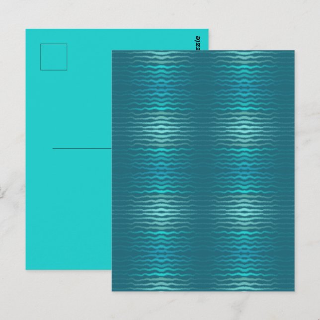 Carte Postale Conception Abstraite de Vague Turquoise Salée de P (Devant / Derrière)