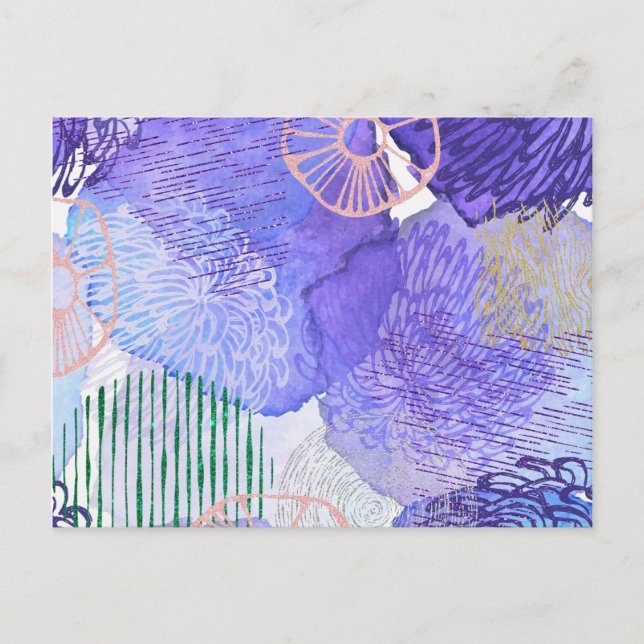 Carte Postale Conception abstraite violette (Devant)