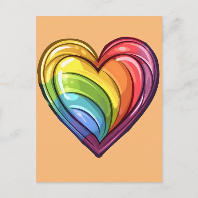 Carte Postale Conception cardiaque gay pride (Devant)