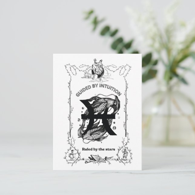 Carte Postale Conception céleste d'intuition des Poissons (Debout devant)