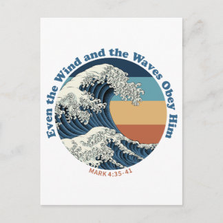 Carte Postale Conception chrétienne de Jésus apaise la tempête W