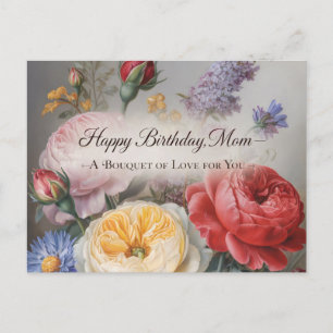 Carte Postale Conception Classique d'Anniversaire pour Maman ave