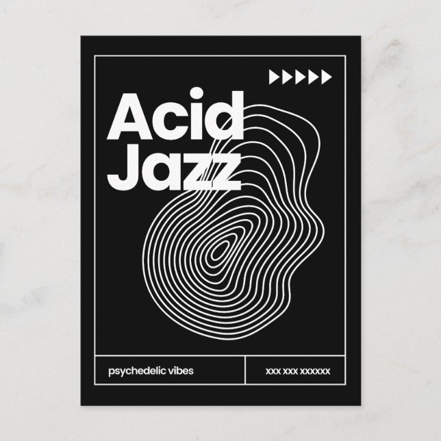 Carte Postale conception d'affiche de musique Acid Jazz (Devant)