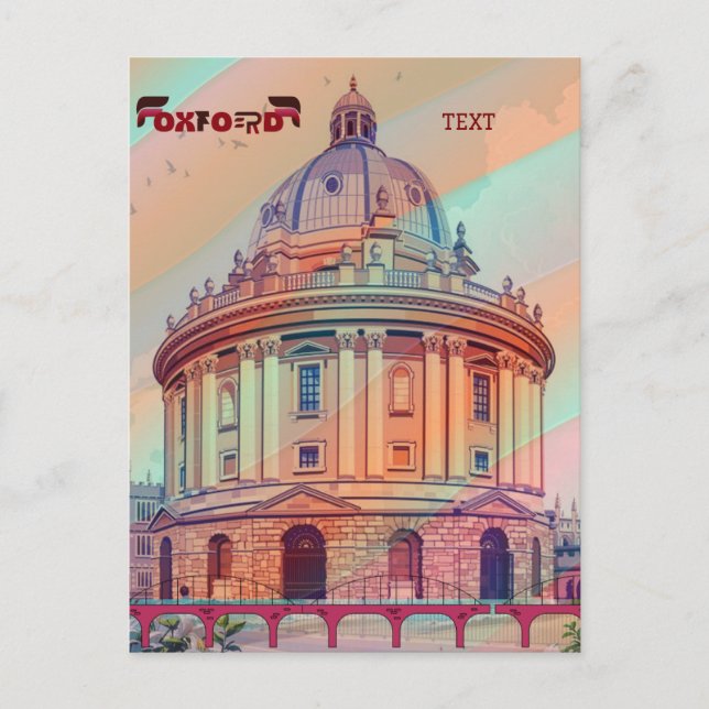 Carte Postale Conception d'affiche de voyage d'eau d'Oxford Angl (Devant)