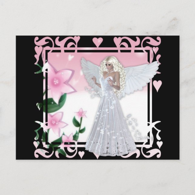 Carte Postale Conception d'ange de fleurs (Devant)