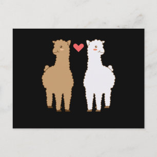 Carte Postale Conception d'animal doux de lama Alpaca Llamas