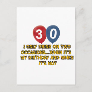 Carte Postale Conception d'anniversaire de 30 ans