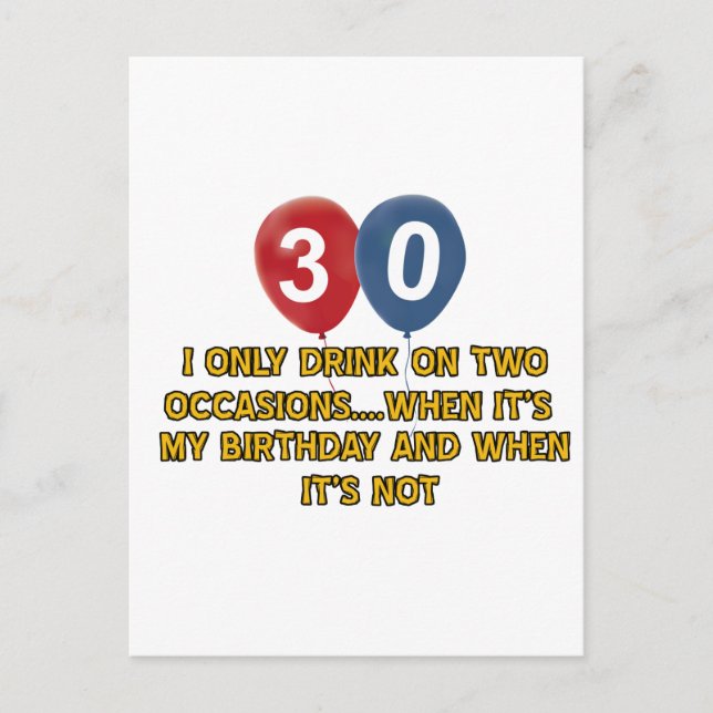 Carte Postale Conception d'anniversaire de 30 ans (Devant)