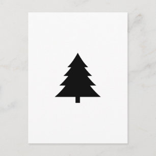 Carte Postale Conception d'arbre de Noël minimaliste noir et bla