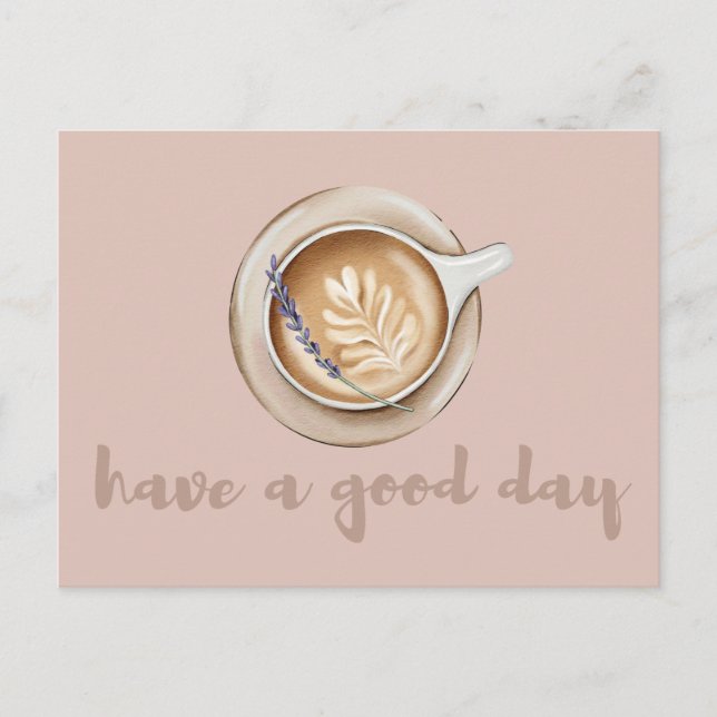 Carte Postale Conception d'art de latte lavande cosy  (Devant)