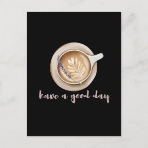 Carte Postale Conception d'art de latte lavande cosy