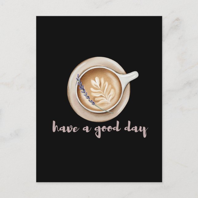 Carte Postale Conception d'art de latte lavande cosy  (Devant)