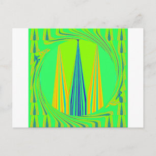 Carte Postale Conception d'art de motif néon géométrique vif et