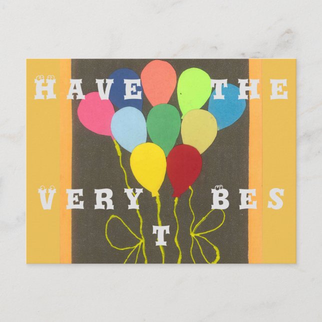 Carte Postale Conception d'art graphique de ballons d'anniversai (Devant)