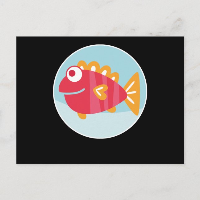 Carte Postale Conception de baleine de poisson d'océan de mer de (Devant)