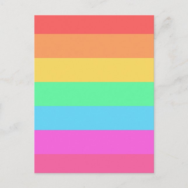 Carte Postale Conception de bandes de couleur arc-en-ciel pastel (Devant)
