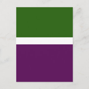 Carte Postale Conception de bloc de couleur unie vert blanc viol