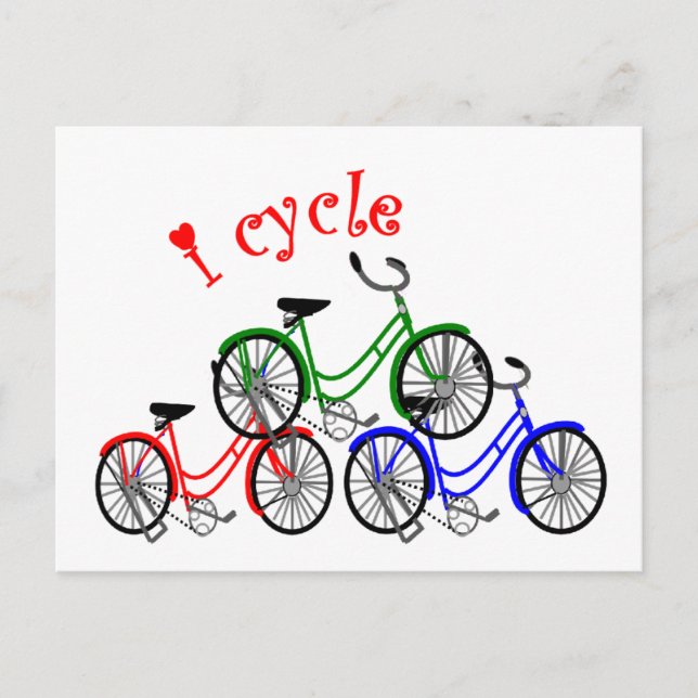 Carte Postale Conception de cadeaux cyclistes (bicyclette) (Devant)