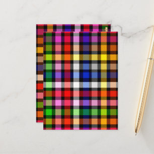 Carte Postale Conception de carreaux tartan à carreaux en twill