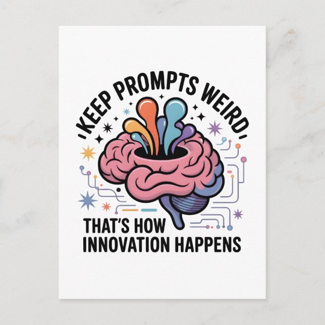 Carte Postale Conception de cerveau d'innovation en intelligence (Devant)