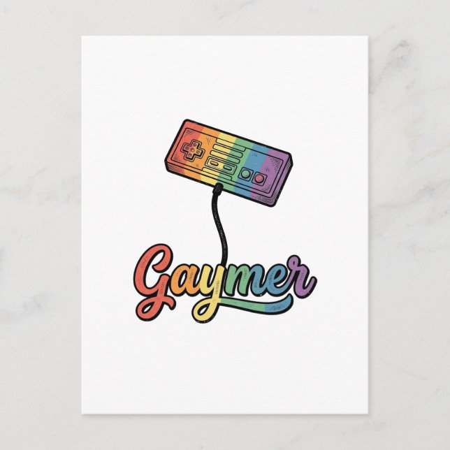 Carte Postale Conception de chemise vectorielle Gaymer Rainbow G (Devant)