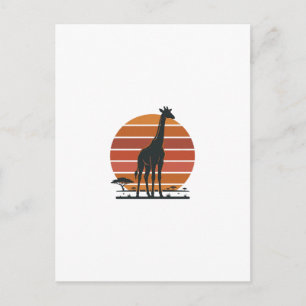 Carte Postale Conception de chemise vectorielle Safari Coucher d