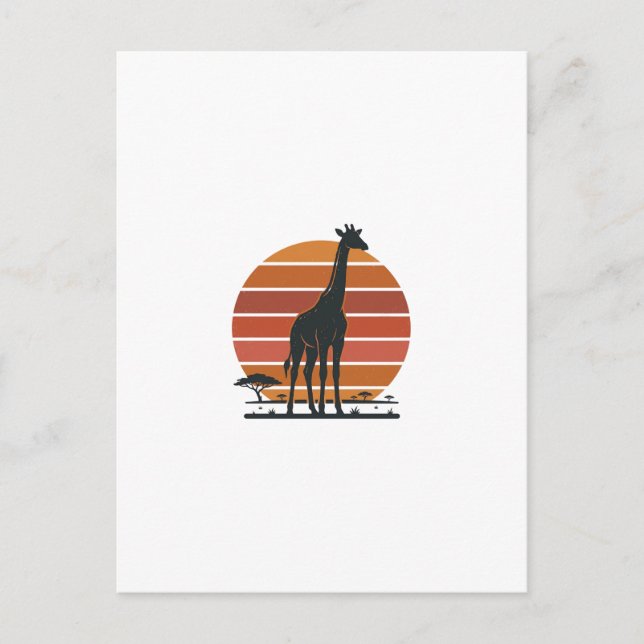 Carte Postale Conception de chemise vectorielle Safari Coucher d (Devant)